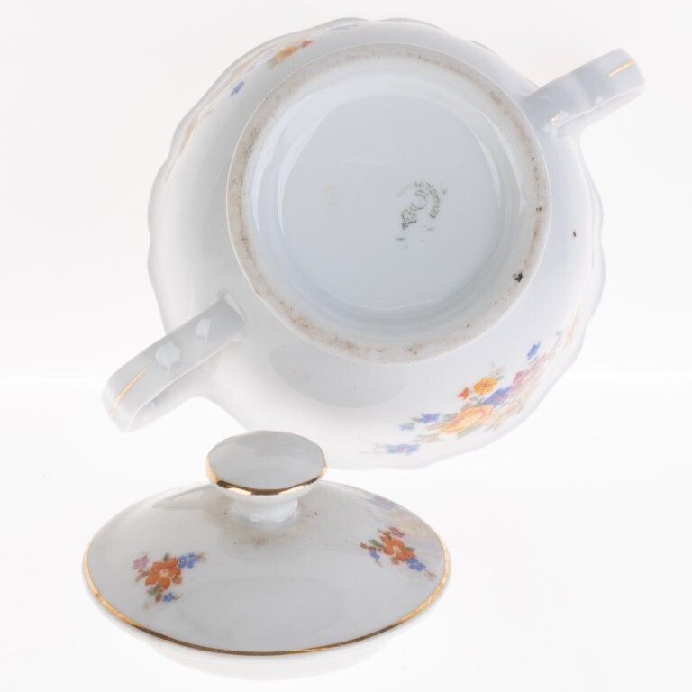 Continental Porcelain Ceramic Floral Pattern Lidded Sugar Jar photo furniture