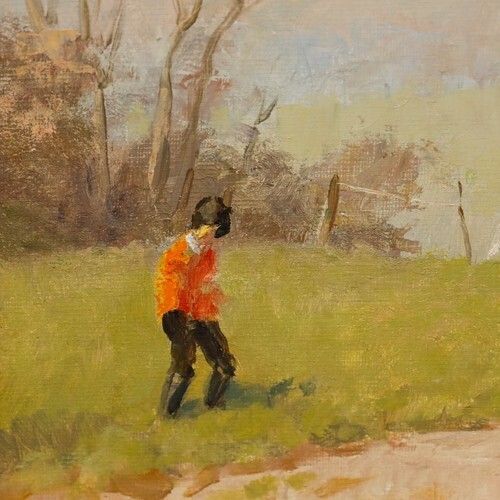 Alan Stenhouse Gourley (1909 1991)   Framed Oil, Playing By The Hay Barn photo Art