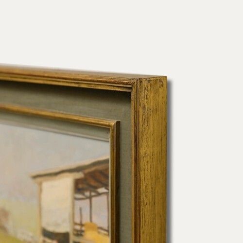 Alan Stenhouse Gourley (1909 1991)   Framed Oil, Playing By The Hay Barn photo 315.0
