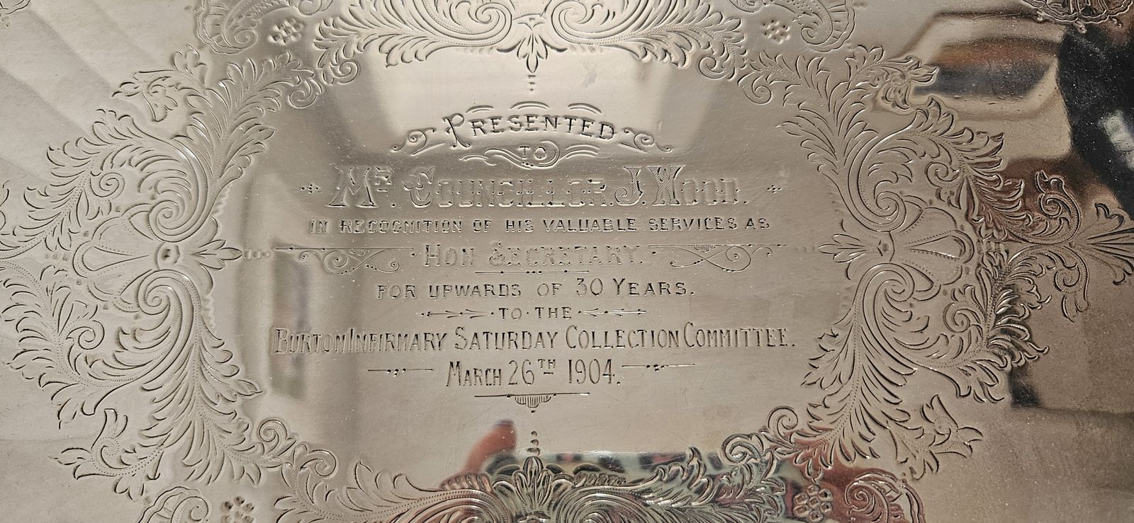 Edwardian Solid Silver Tray By Walker & Hall (1902) Exquisite Heirloom Piece photo 3000.0