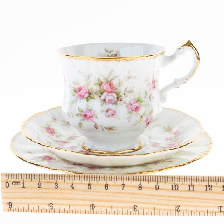 Paragon Gilt Porcelain Ceramic Roses Trio Teacup & Saucers photo Home Decor