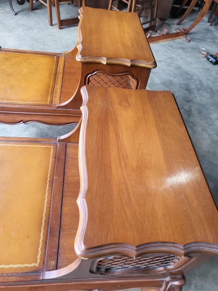 Pair Antique Repro French Side End Sofa Tables Cabriole Legs photo buy