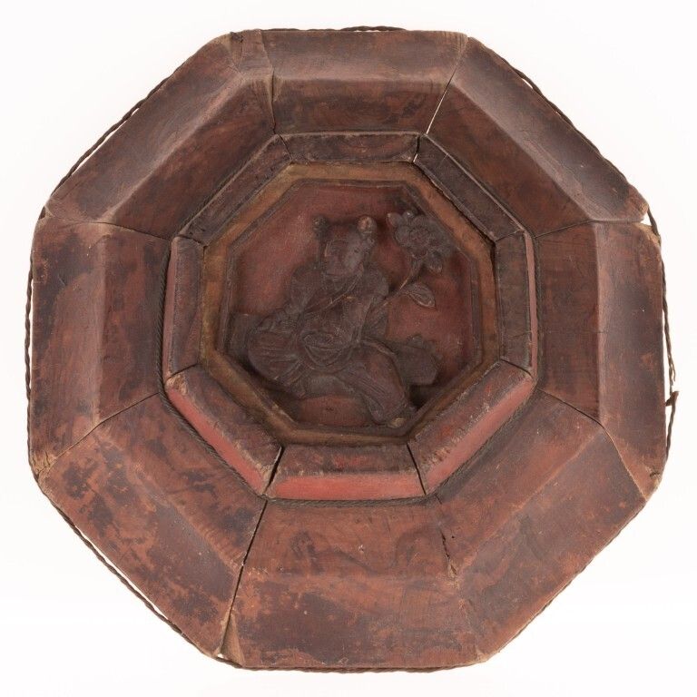 Antique Chinese Hand Carved Wooden Rice Basket photo Home Decor