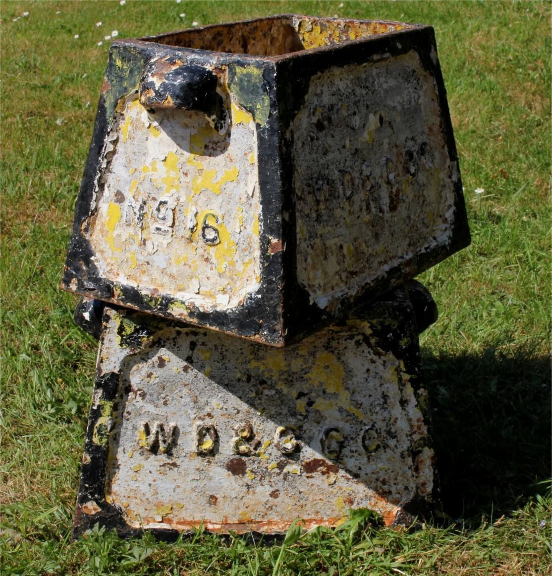 Two Cast Iron Weymouth Dorchester Golf Club Hole Markers Planters. C1893 photo for sale