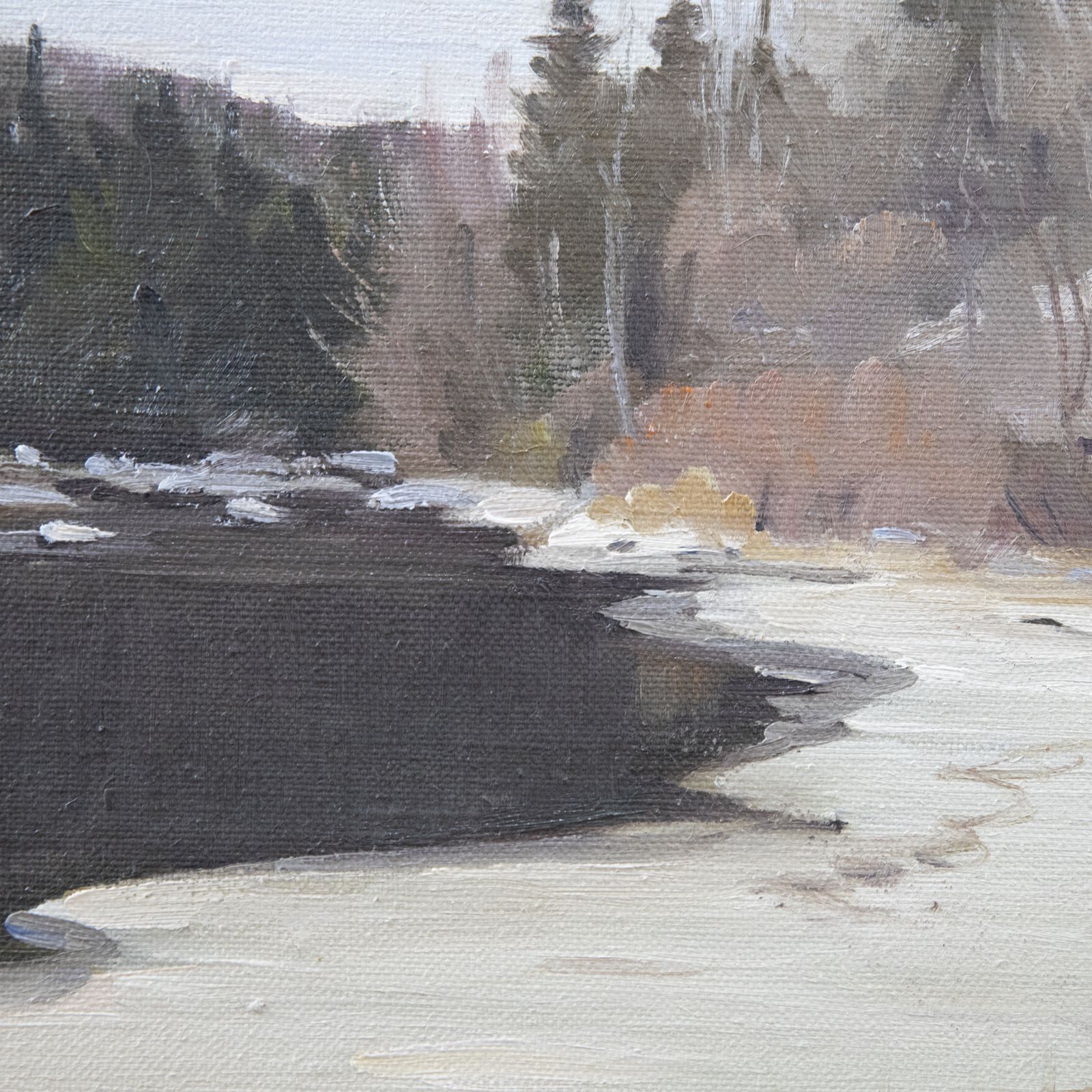 Robert Boucher (B.1942)   20th Century Oil, River In Winter photo for sale