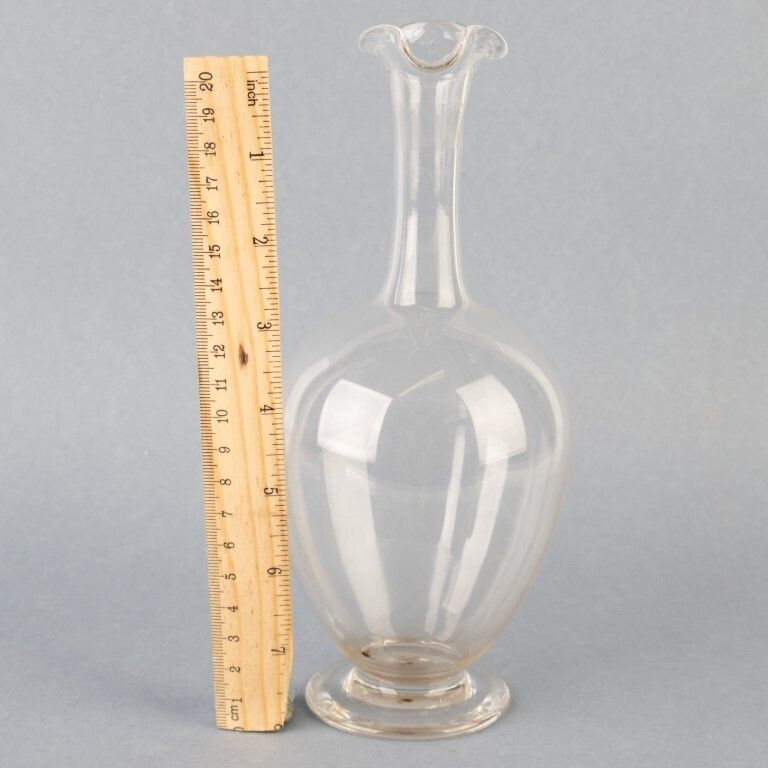Antique Victorian Crystal Glass Wine Decanter Flask 19th Century photo for sale