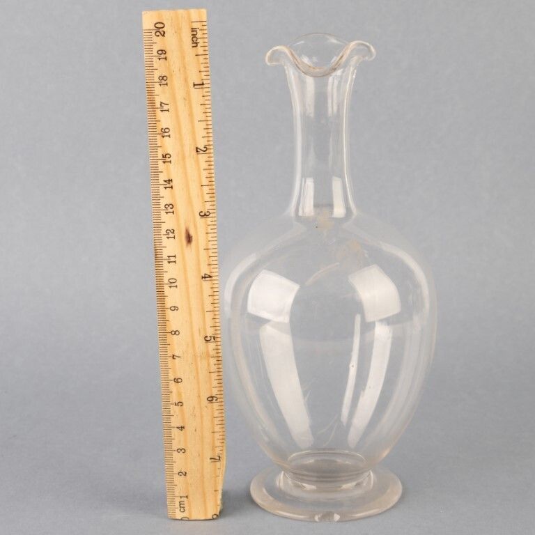 Antique Victorian Crystal Glass Wine Decanter 19th Century photo for sale