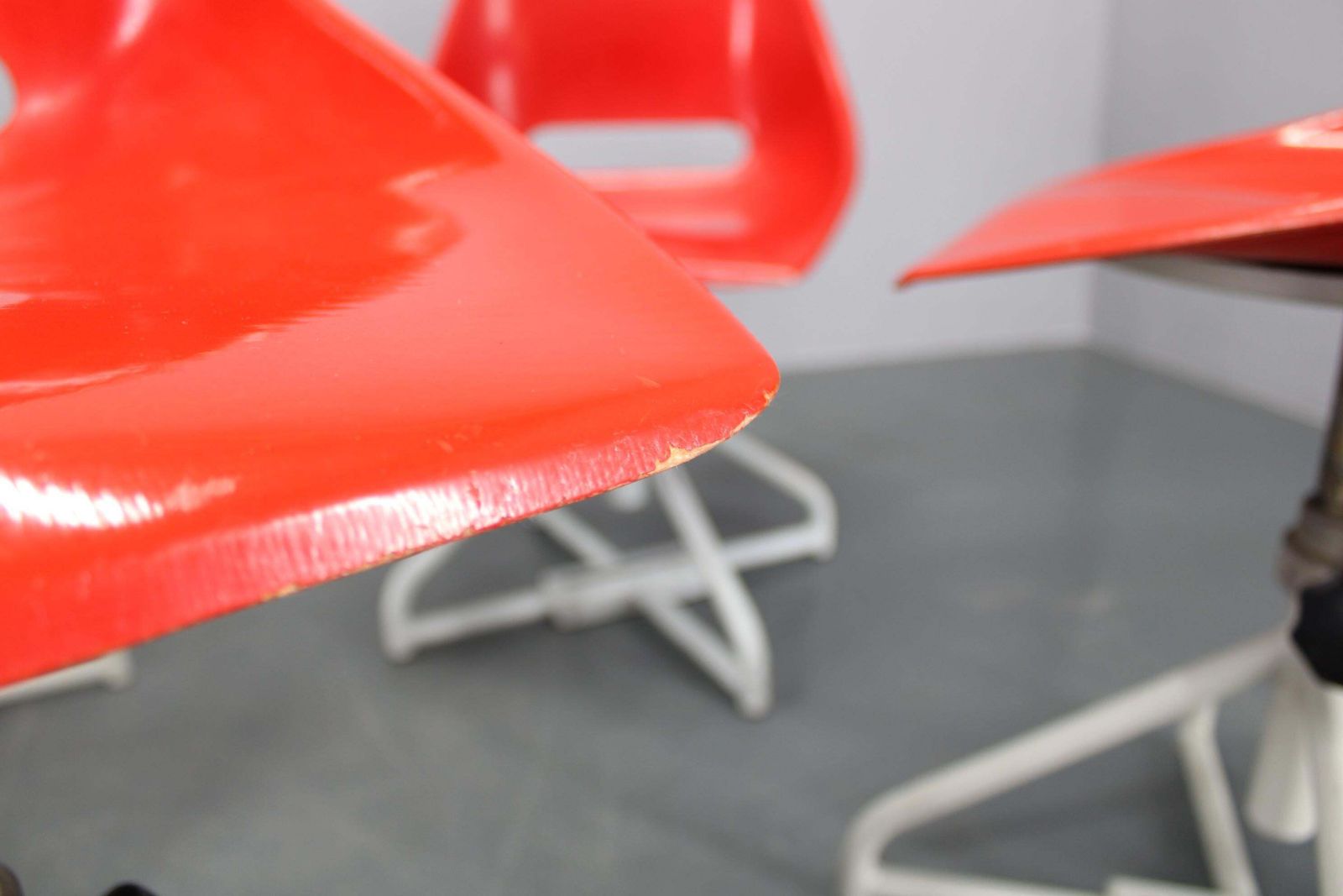 photo for sale 1960s Miroslav Navratil Set Of Eight Fiberglass Chairs For Vertex, Czechoslovaki