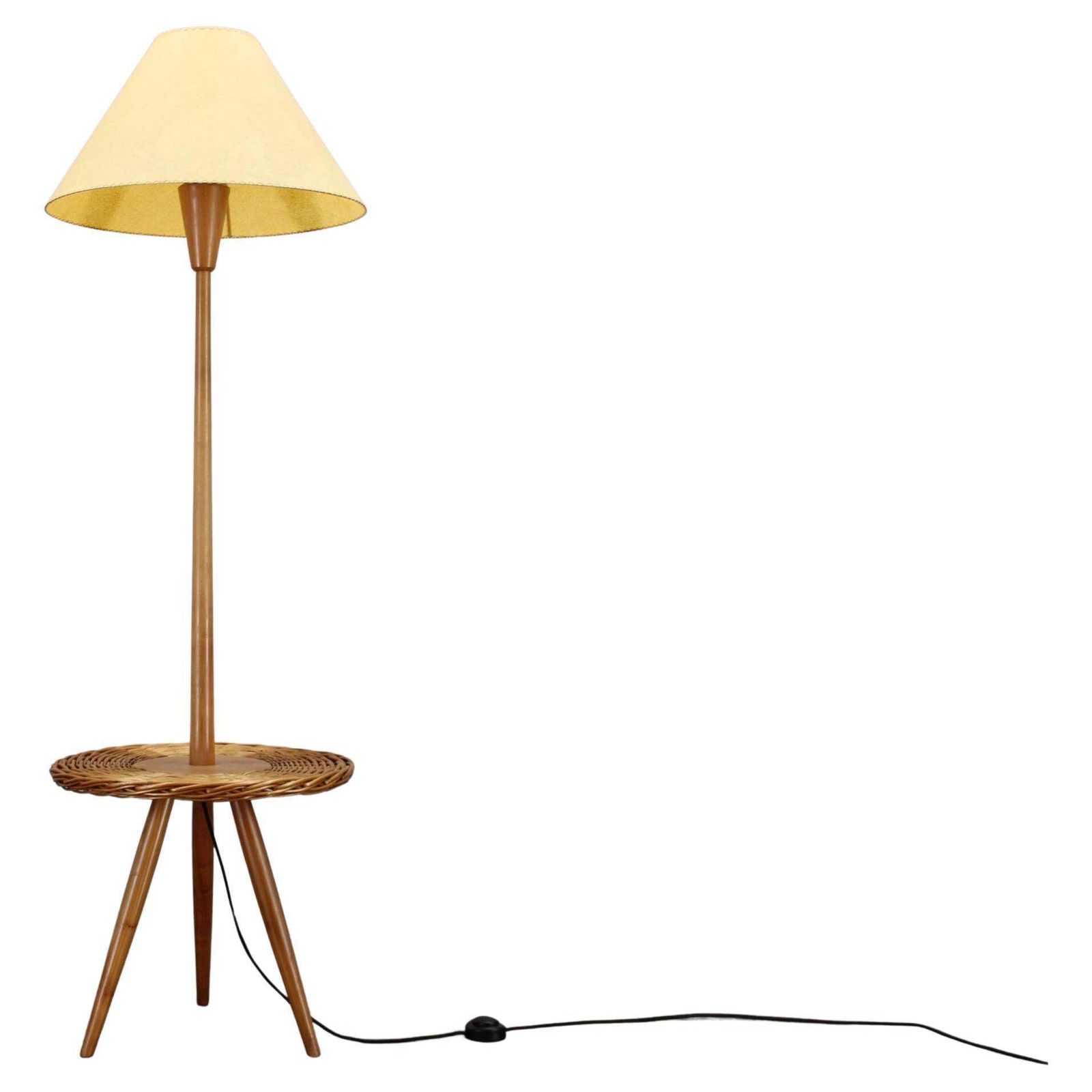 1970s Jan Kalous Wooden Floor Lamp For Uluv, Czechoslovakia