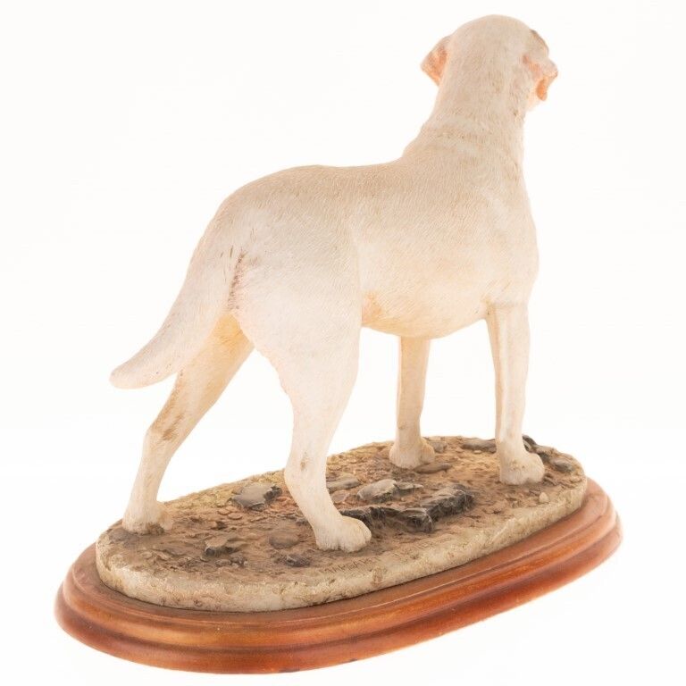 Hand Painted Border Fine Arts Labrador Dog Figure Sculpture photo furniture