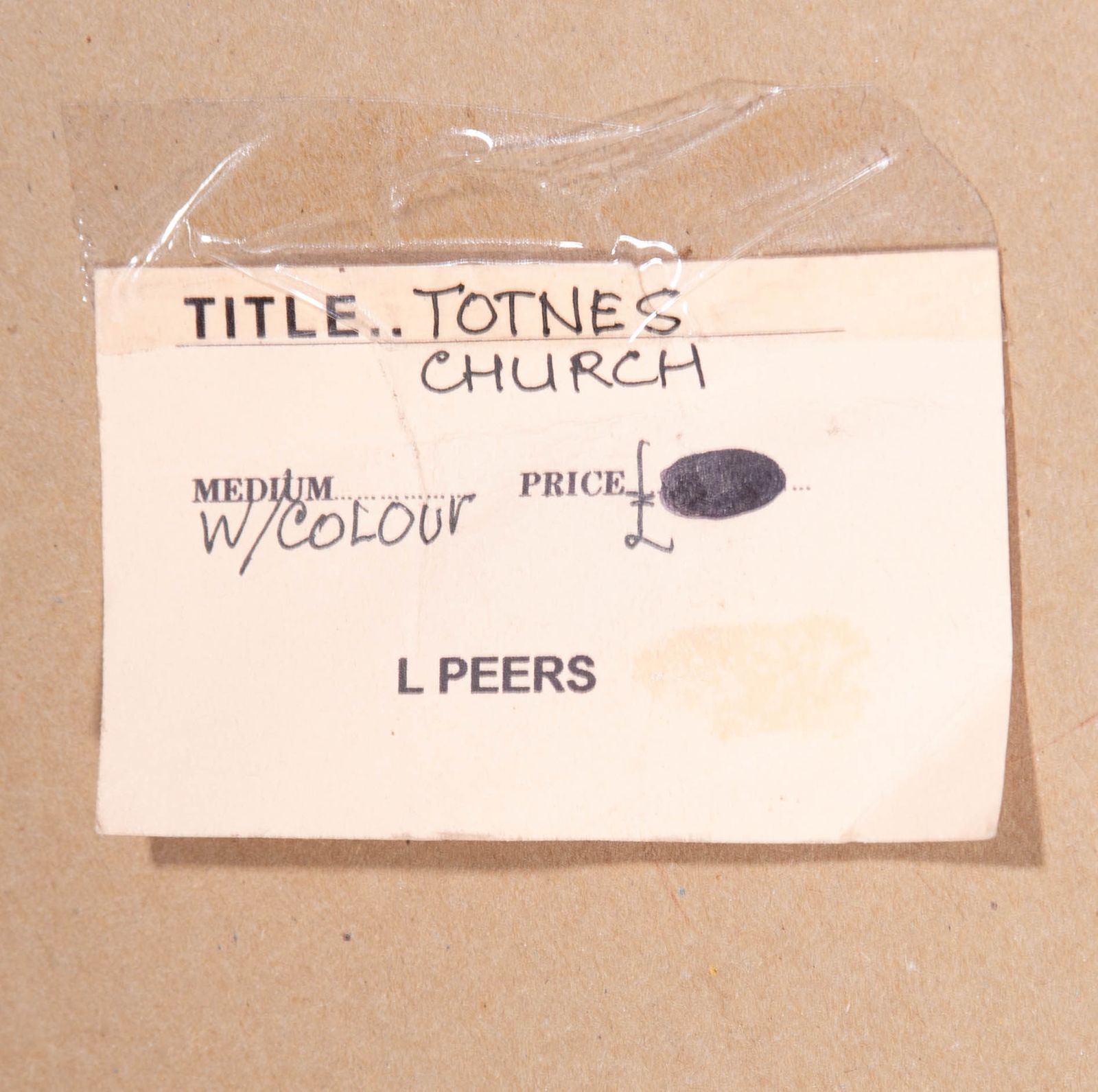 L. Peers   20th Century Watercolour, St Mary's Church, Totnes photo Art