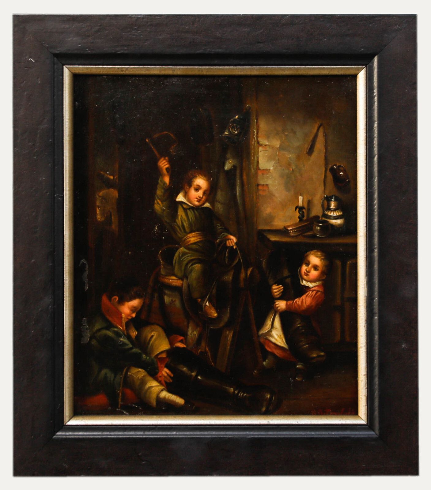 George Osterwald (1803 1884)   Framed Mid 19th Century Oil, The Tack Room