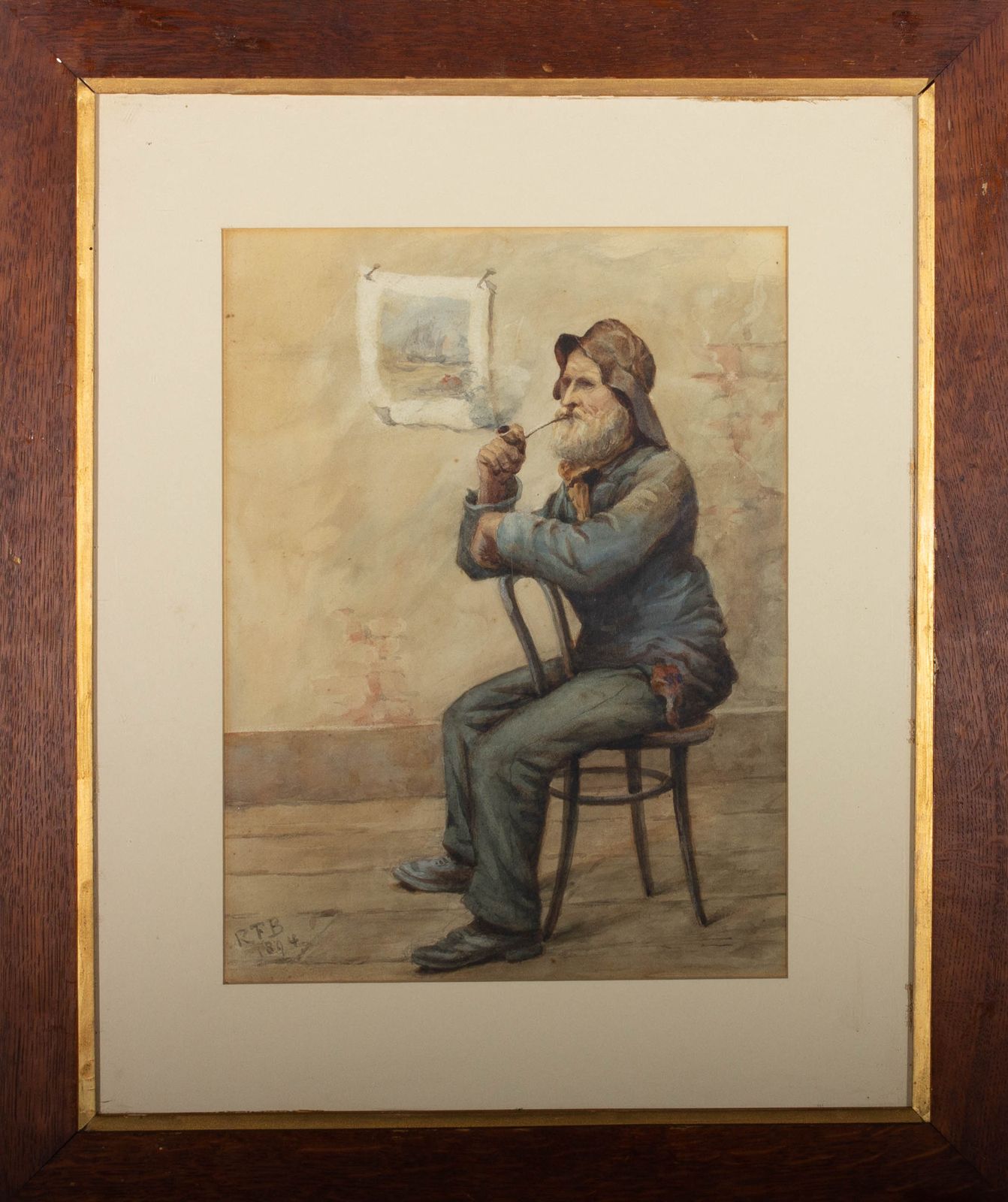 Rfb After Frederick Mcnamara Evans (1859 1929))   1894 Watercolour, A Fisherman