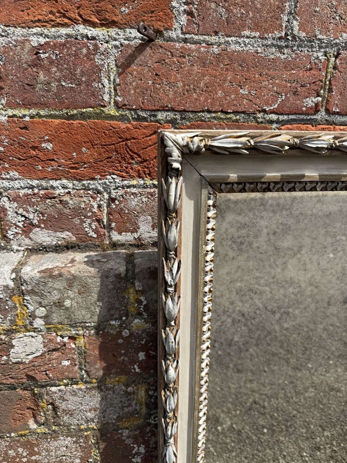 A Fabulous Early 20th C French Painted Highly Useful Mirror. photo furniture
