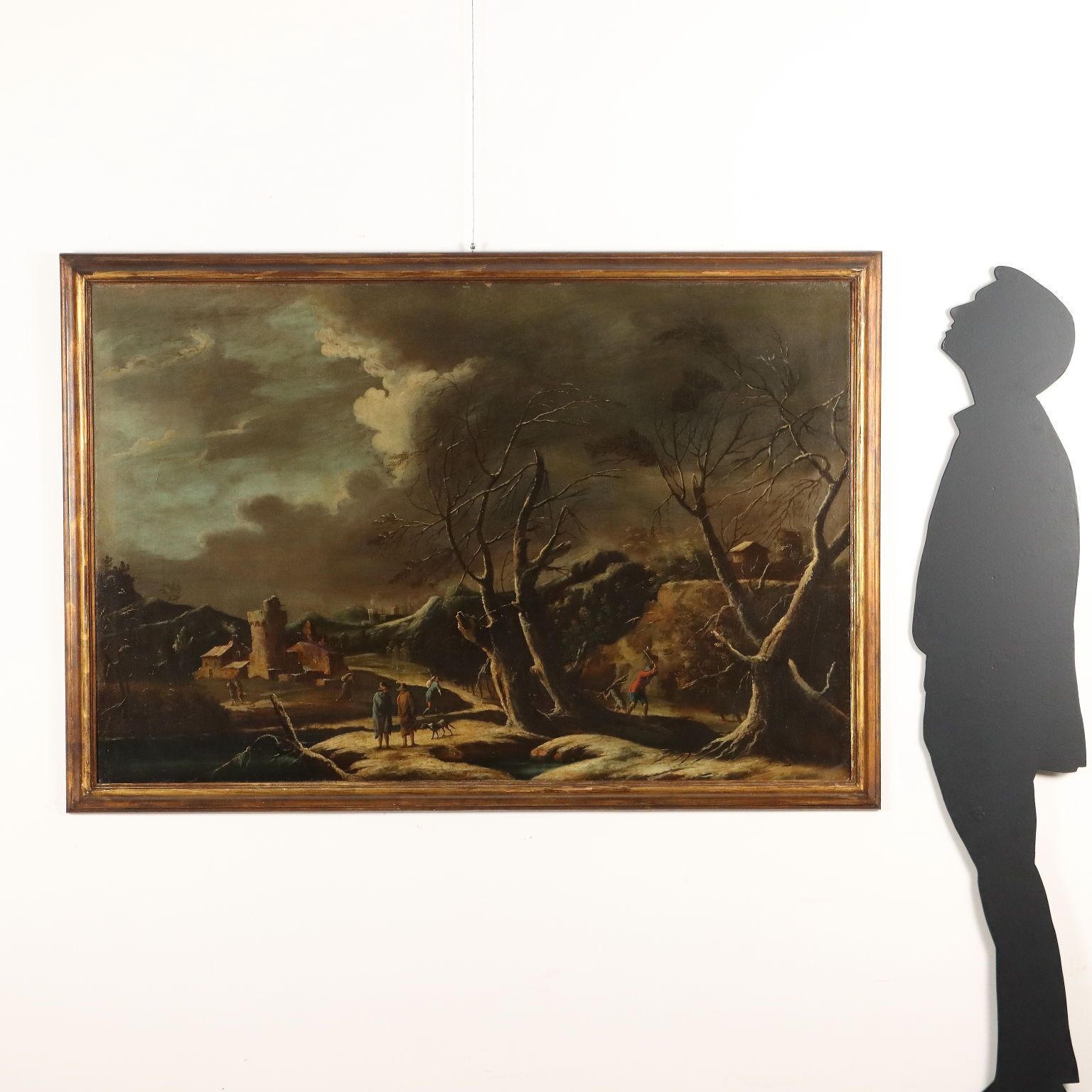 Antique Painting Influence Of Marco Ricci Winter Landscape '700 photo furniture