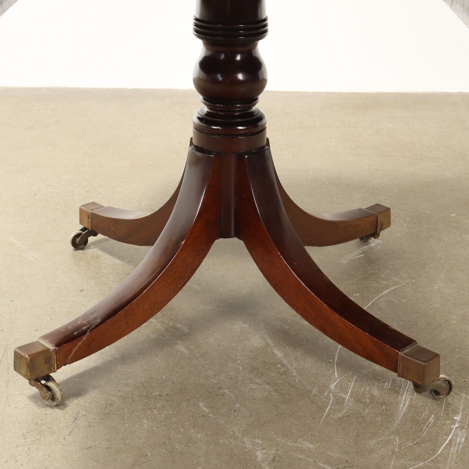 Antique Table Mahogany Drawer Wheels England XX Century photo vintage