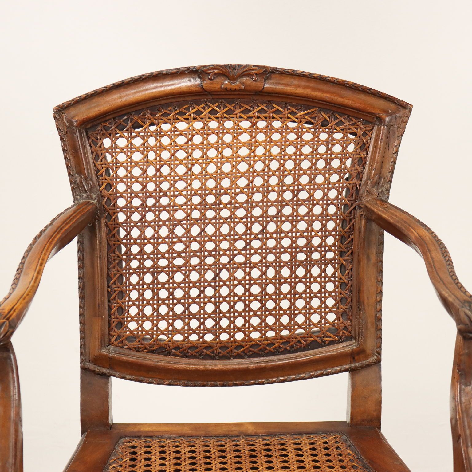 Armchair Neoclassical Style Walnut Beech France '700 photo for sale