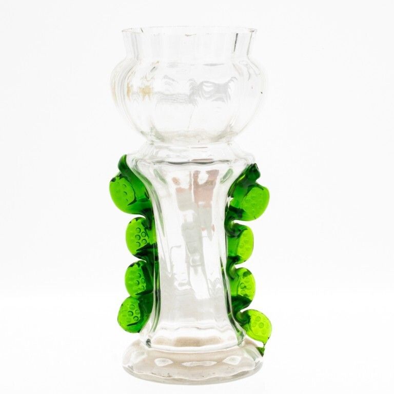 Antique Hand Blown Bohemian Glass Vase 19th Century