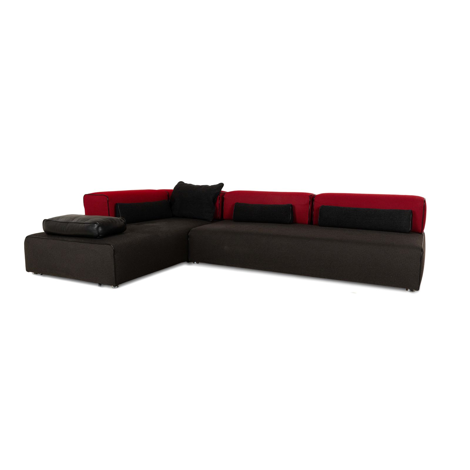 Canapé d'angle Leolux Panton Next en tissu, gris et rouge