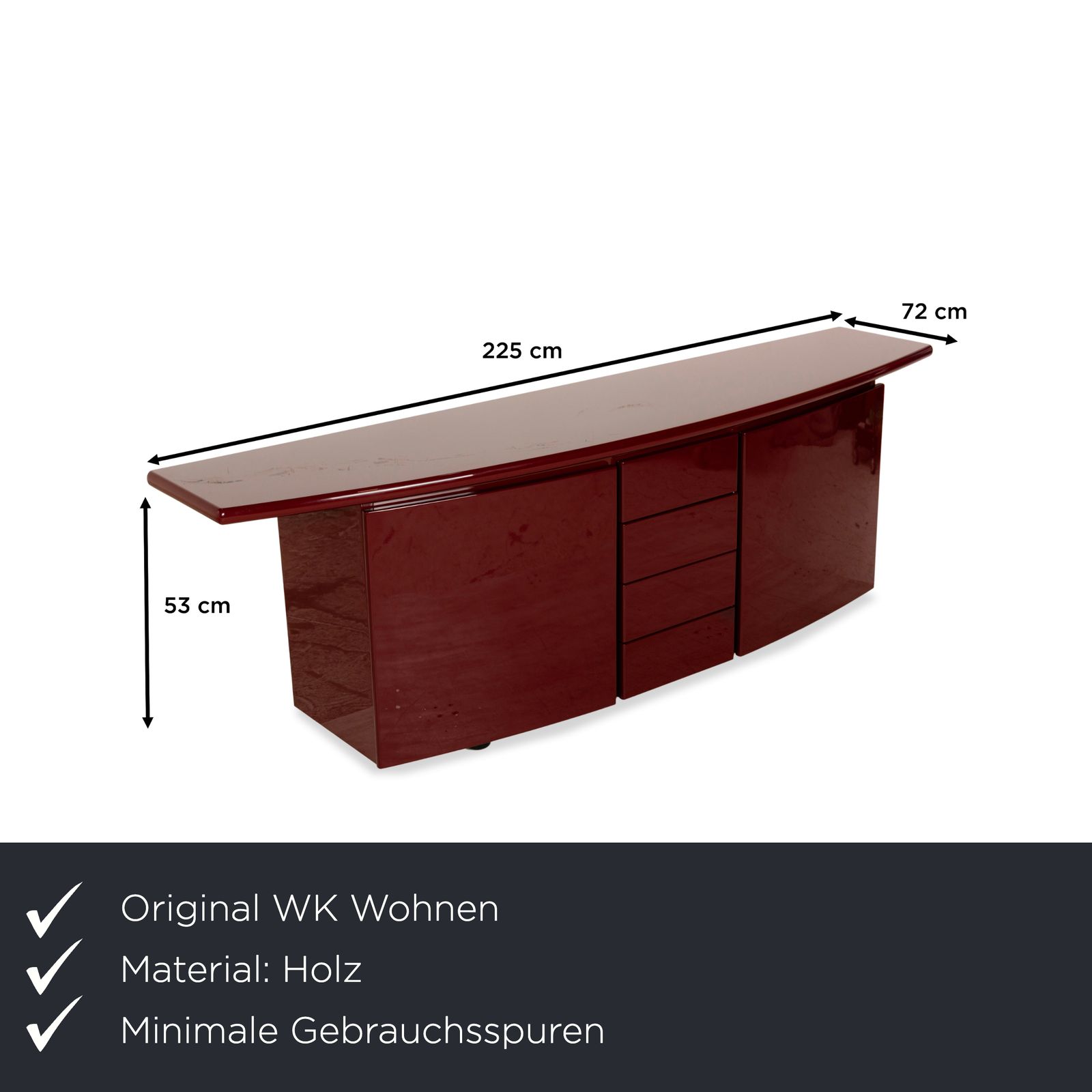 Wk Wohnen Tonda Wooden Sideboard Red photo furniture