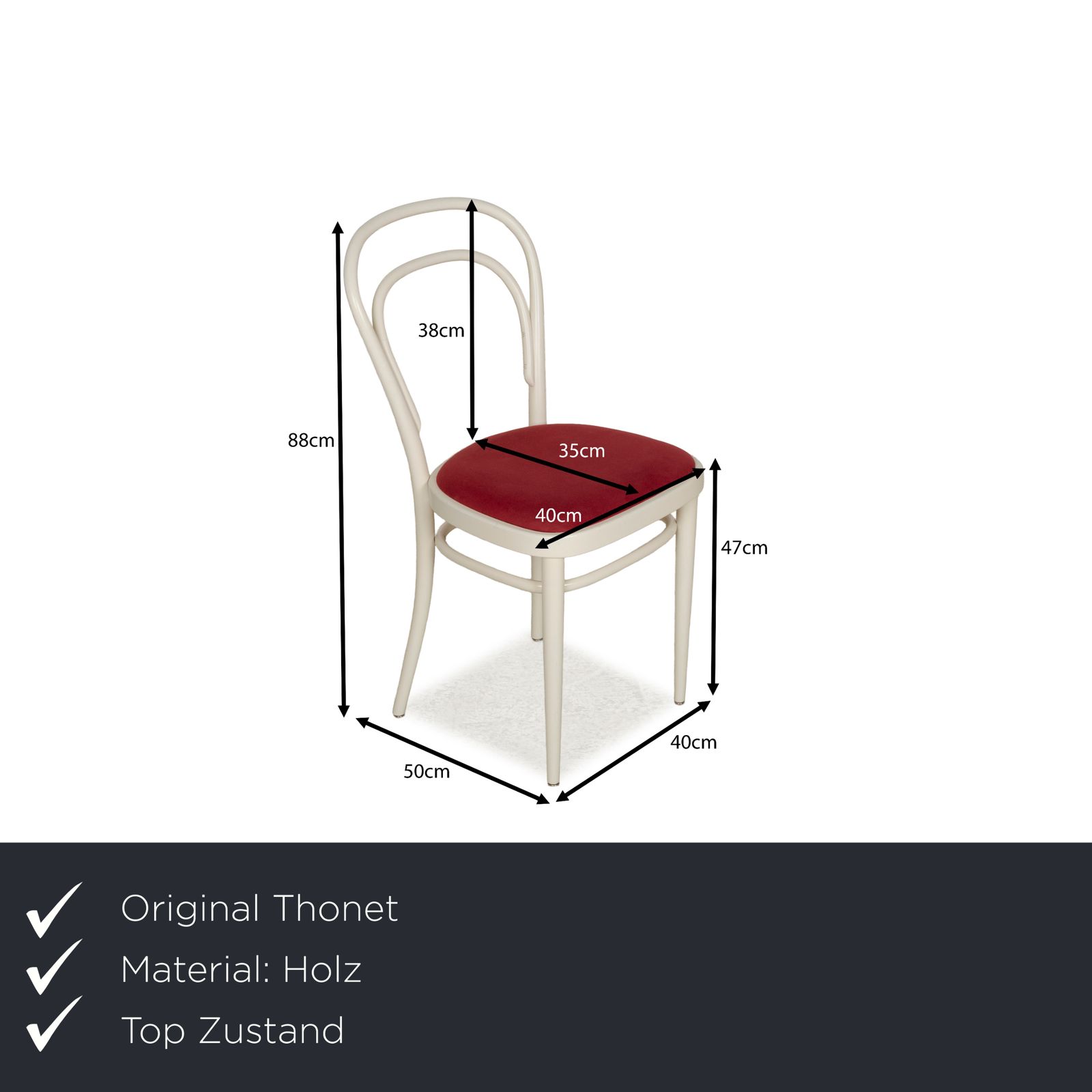 Set Van 8 Thonet 214 P Houten Eetkamerstoelen In Rood En Wit photo furniture