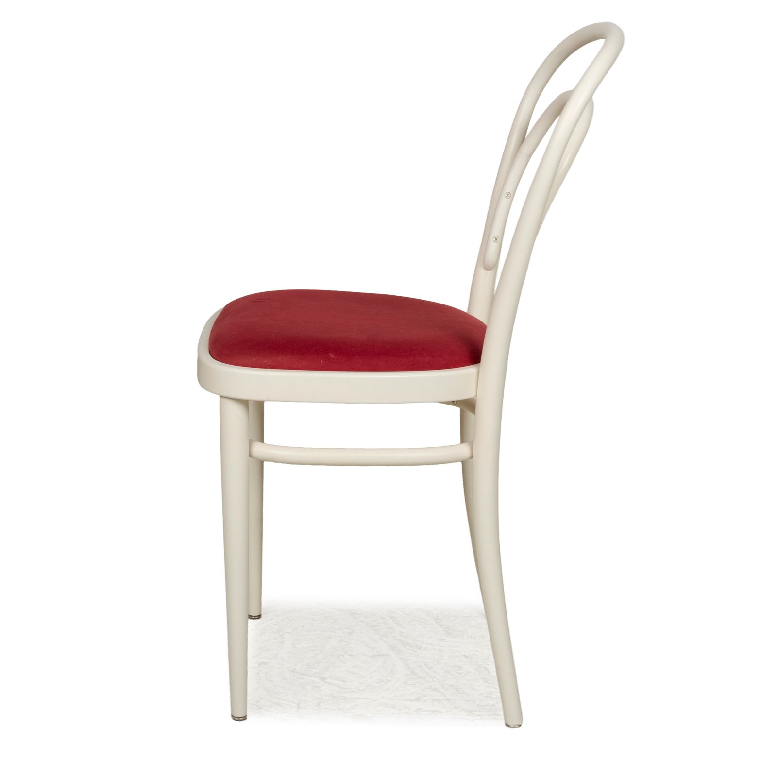 Mobilier Lot de 8 chaises de salle à manger Thonet 214 P en bois, rouge et blanc photo