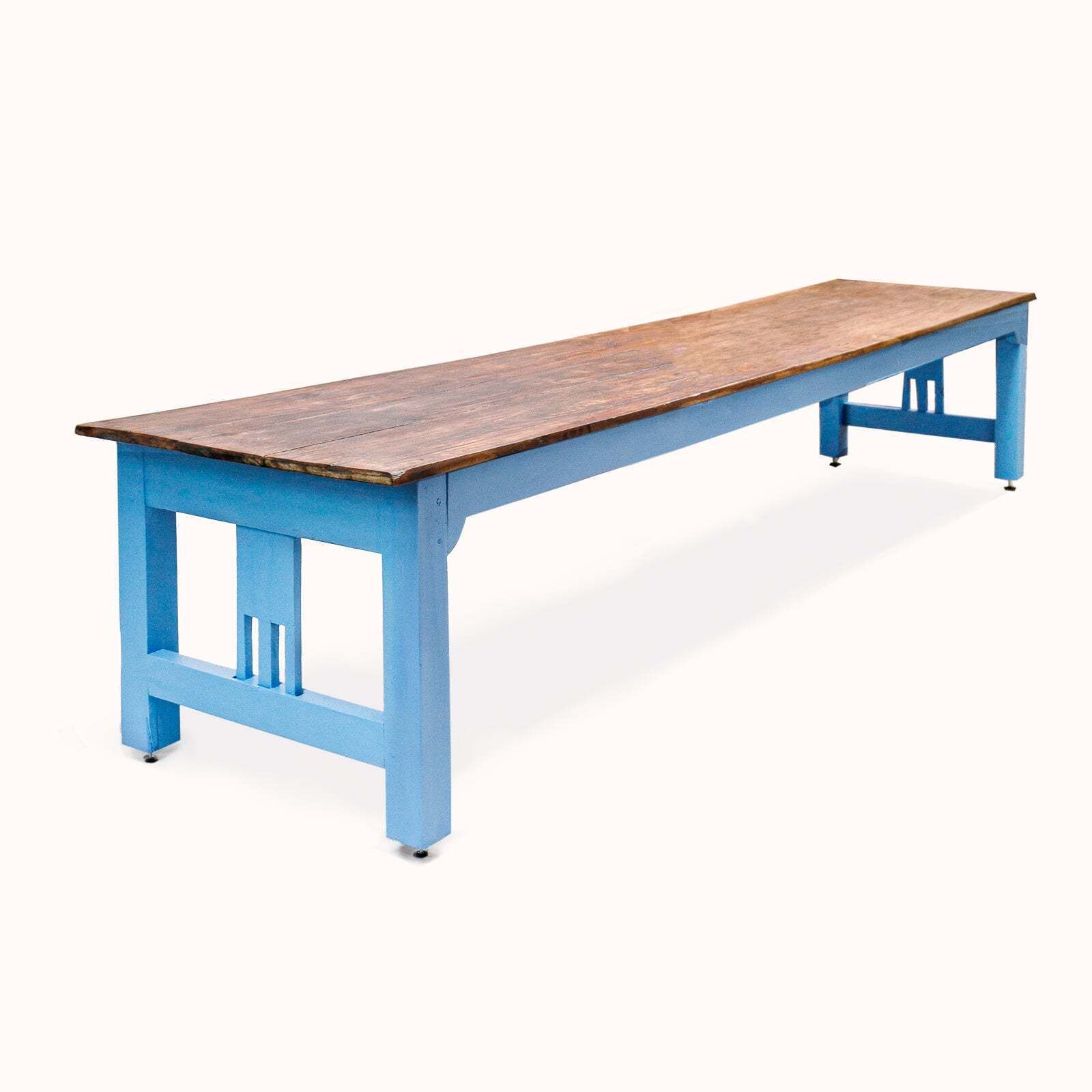 Zeer Lange Vintage Franse Houten Kloostertafel