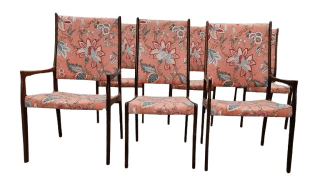 Danish Rosewood Dining Chairs 2 Carvers 4 Chairs photo for sale