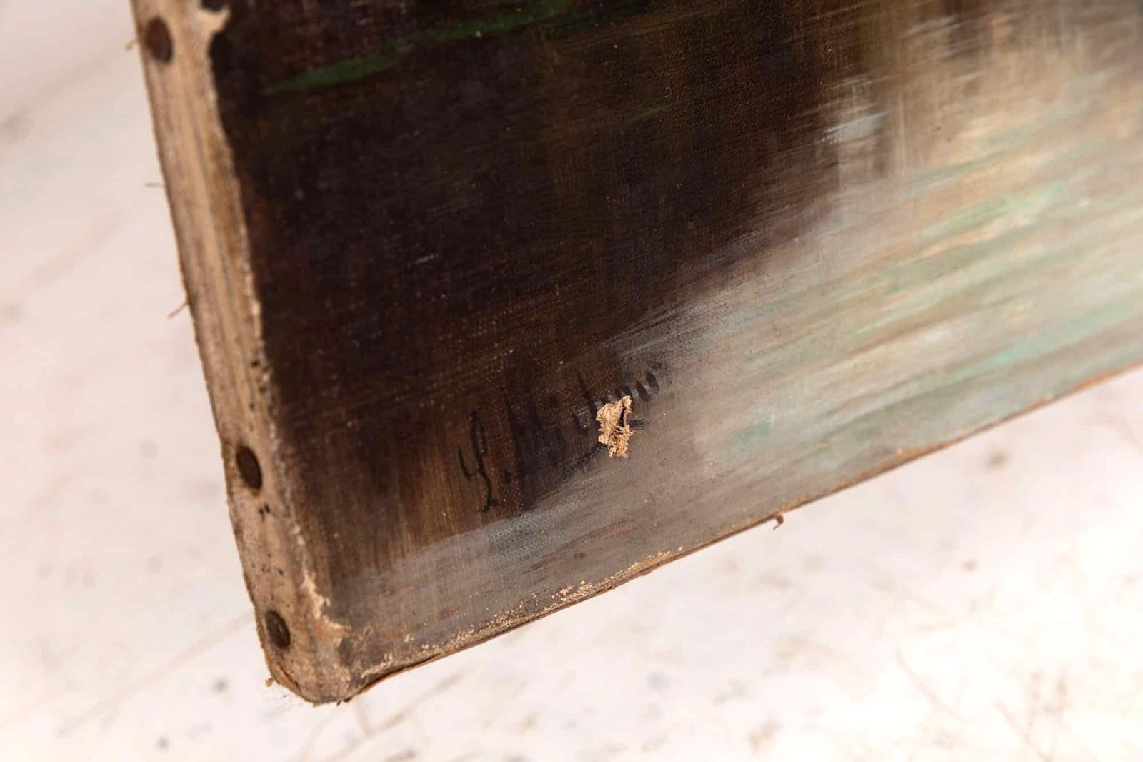 Early 20th Century Landscape Oil Painting photo furniture