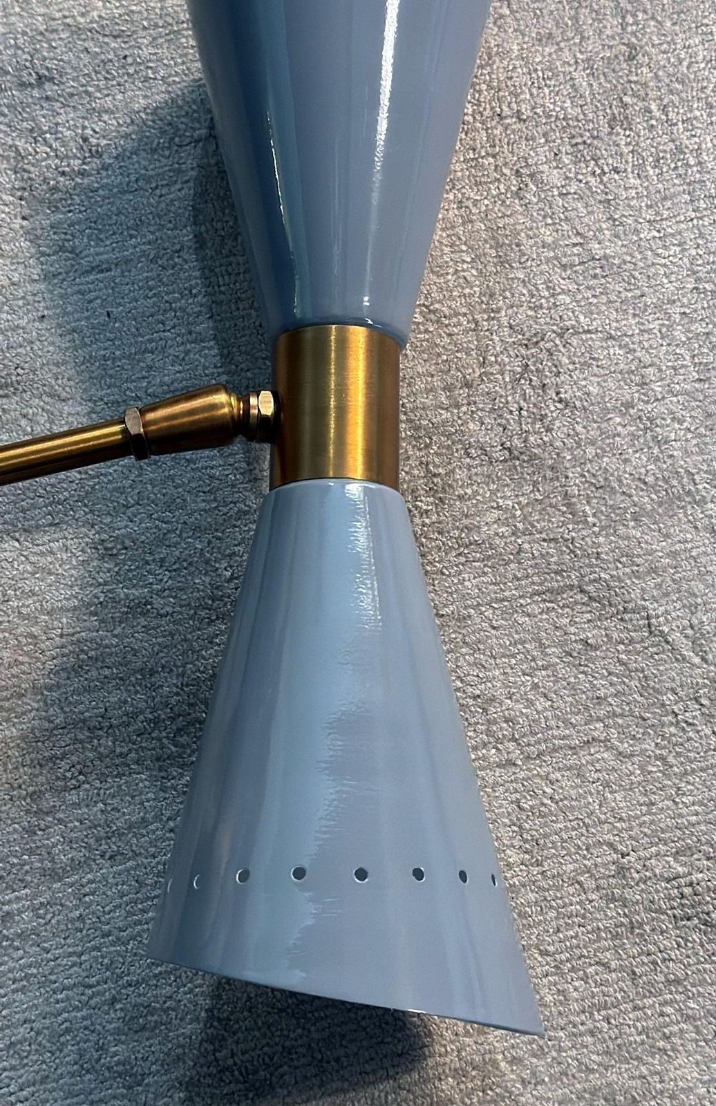 photo vinterior Stilnovo Style Pair Of Italian Wall Sconces In Painted Metal And Brass