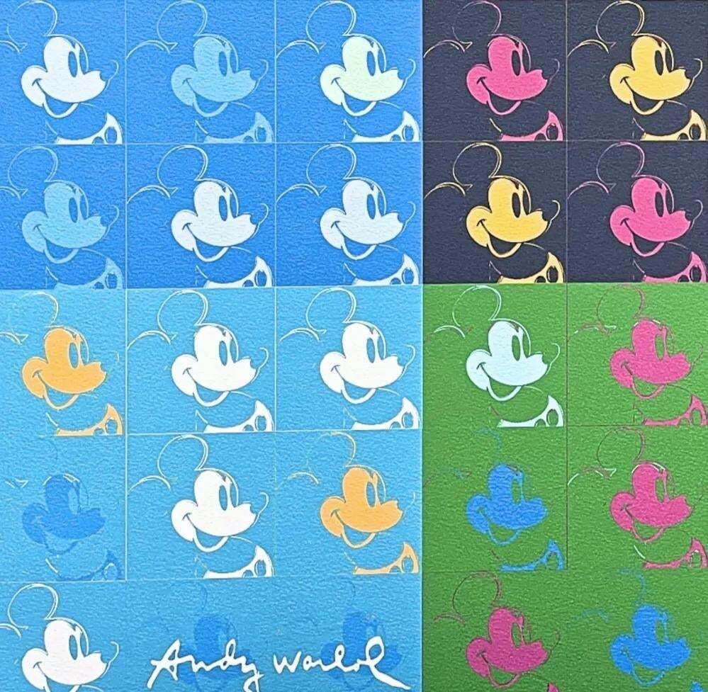 1986 Carnegie Museum Of Art Andy Warhol "Mickey Mouse Collage" Lithograph photo for sale
