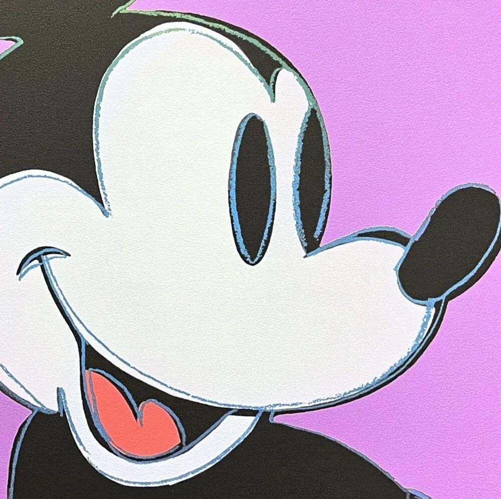 1986 Carnegie Museum Of Art Andy Warhol "Mickey Mouse Purple" Lithograph photo Art