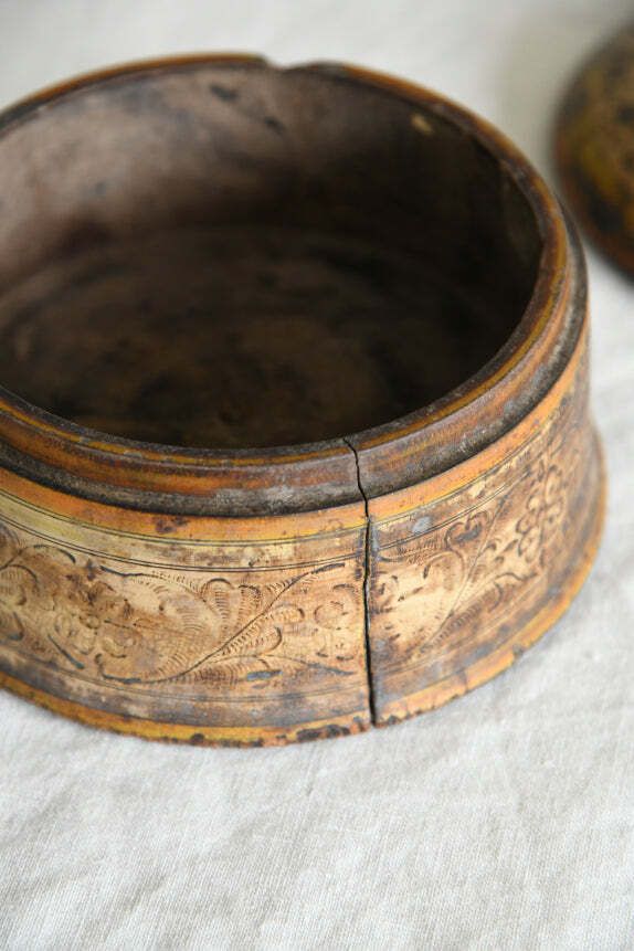 Indian Woodenware Pots, Oriental photo Home Decor