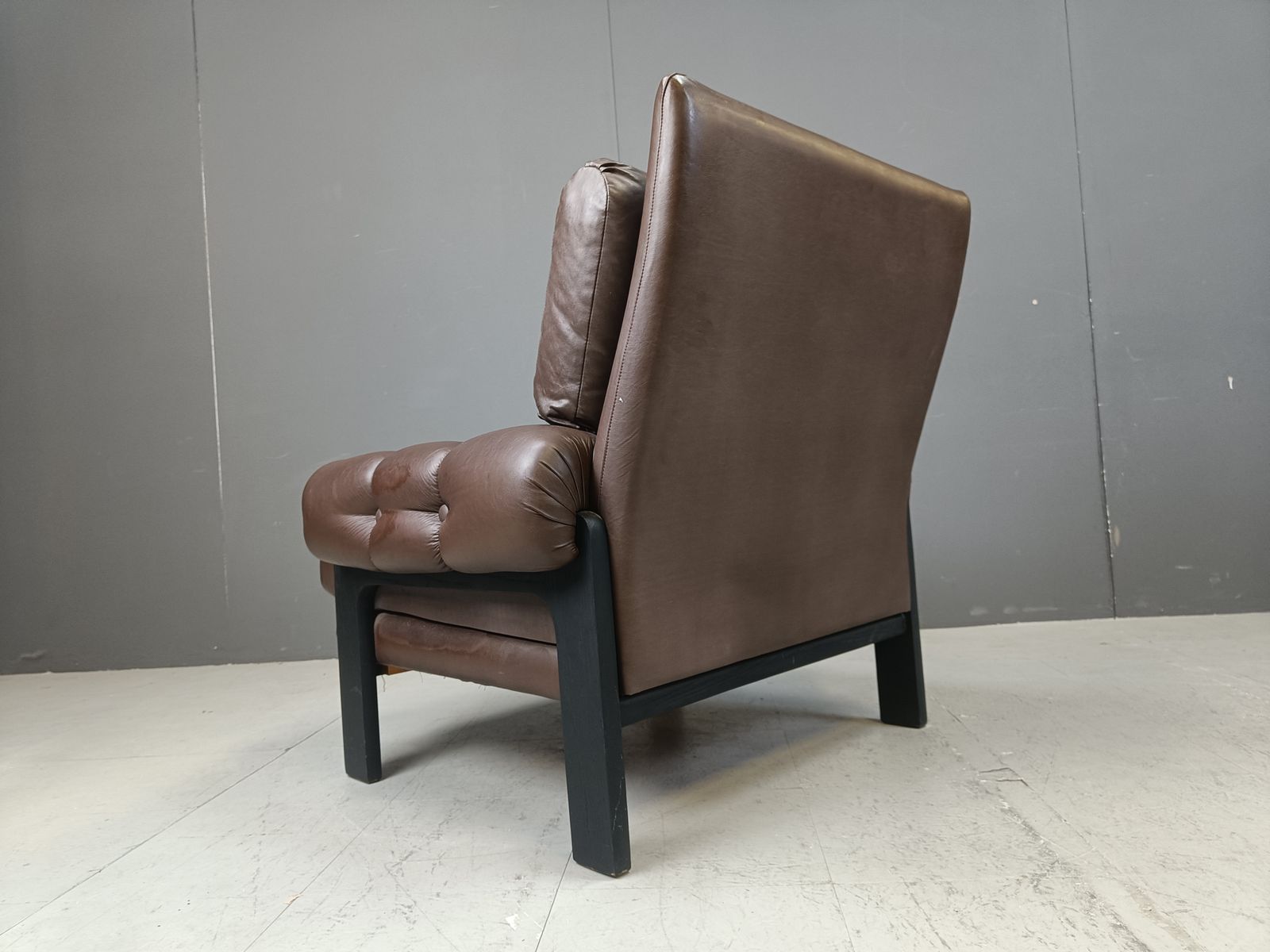 photo for sale Pair Of Leather Armchairs Made In Denmark, 1960s