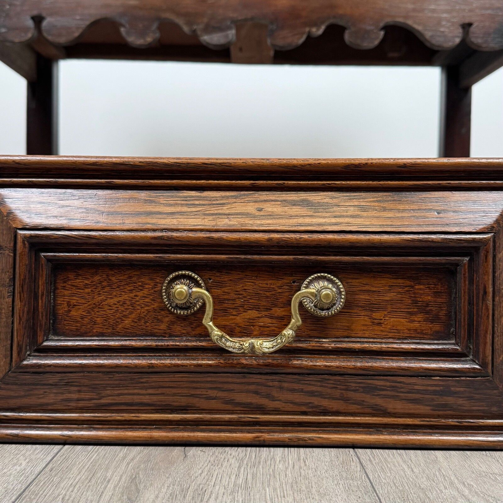 625.0 Antique 19th Century Jacobean Style Dresser Base In Oak photo