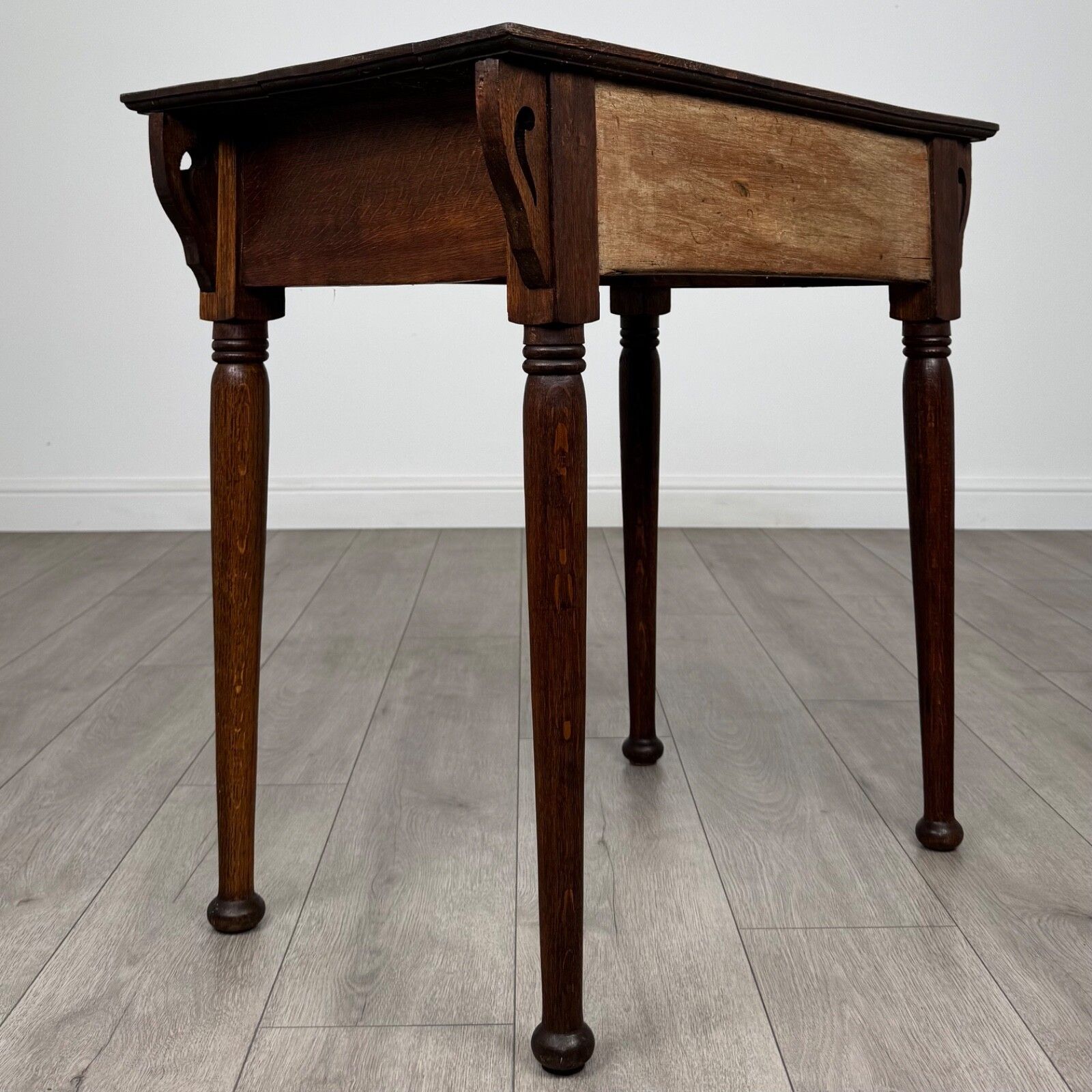Antique 20th Century Art Nouveau Style Side Table In Oak photo Furniture