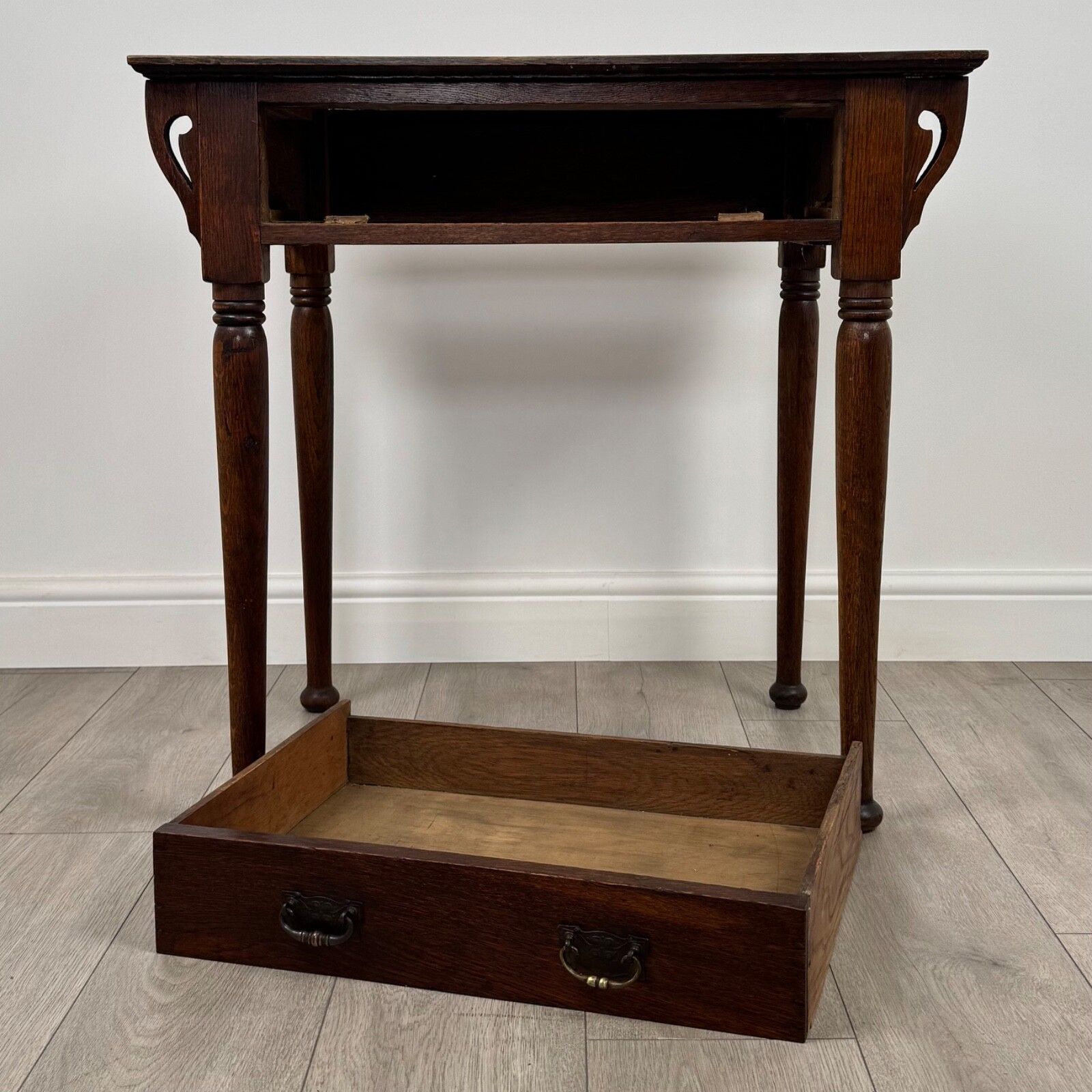 photo for sale Antique 20th Century Art Nouveau Style Side Table In Oak