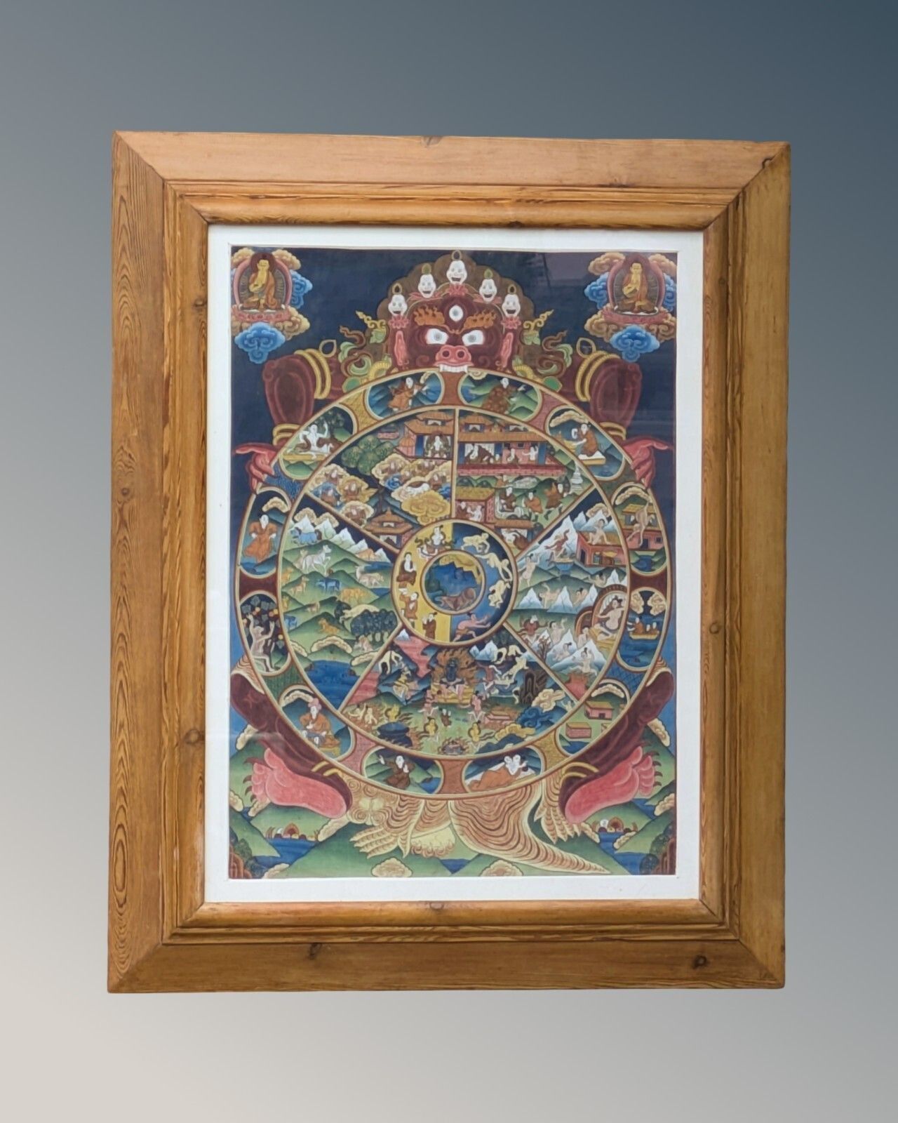 photo for sale Handpainted Tibetan Thangka "Wheel Of Life"