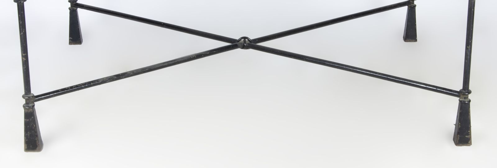 Early 20th Century French Expressionist Rectangular Iron Coffee Table With Glass Top In The Manner Of The Giacometti Brothers photo Furniture