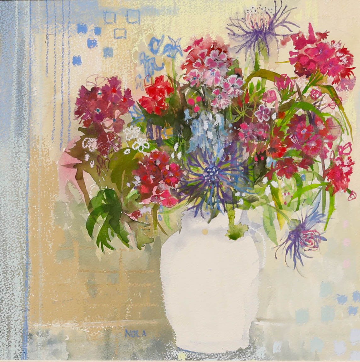 Nola Armstrong   20th Century Mixed Media, Reds And Blues photo furniture