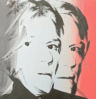 Andy Warhol, Self Portrait Grey Red, 1980s, Print photo furniture