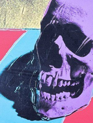 After Andy Warhol, Skull On A Red Background, 1980s, Print photo for sale