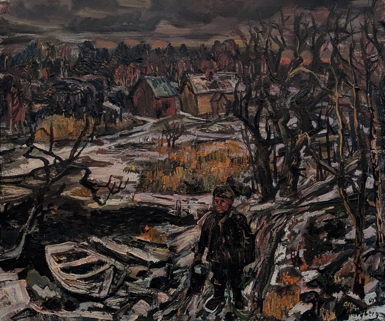 Olle Nordberg 'Figure In A Winter Landscape' photo furniture