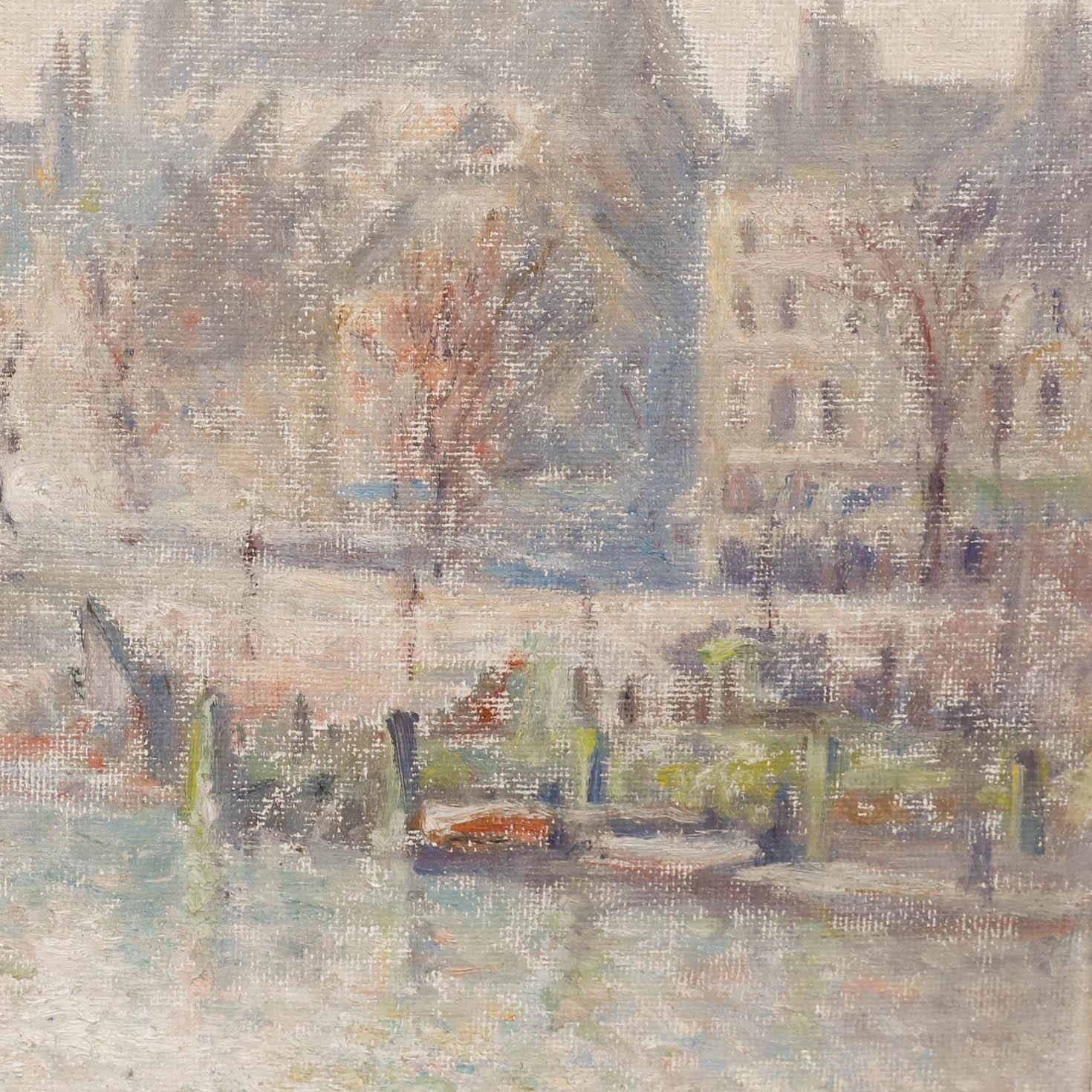 Maree Wylie After Phelan Gibb   Framed 20th Century Oil, Morning On The Seine photo Art