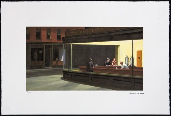 Edward Hopper Nighthawks Giclée Print, Ink & Paper And Pencil, 1990s, Ink & Pencil & Paper