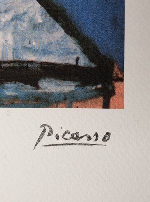 Pablo Picasso, Cubist Female Portrait, Lithograph, 1970s photo furniture