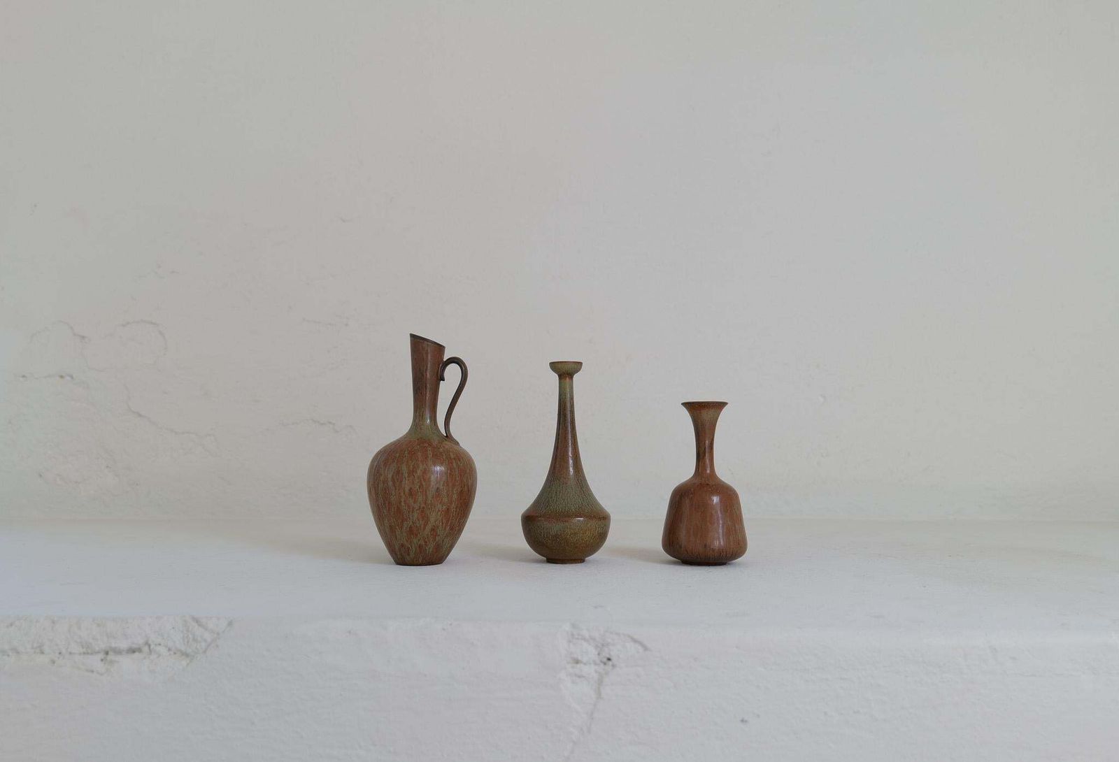 Collection Of 3 Ceramic Vessels By Gunnar Nylund Rörstrand Sweden, 1950s photo vinterior