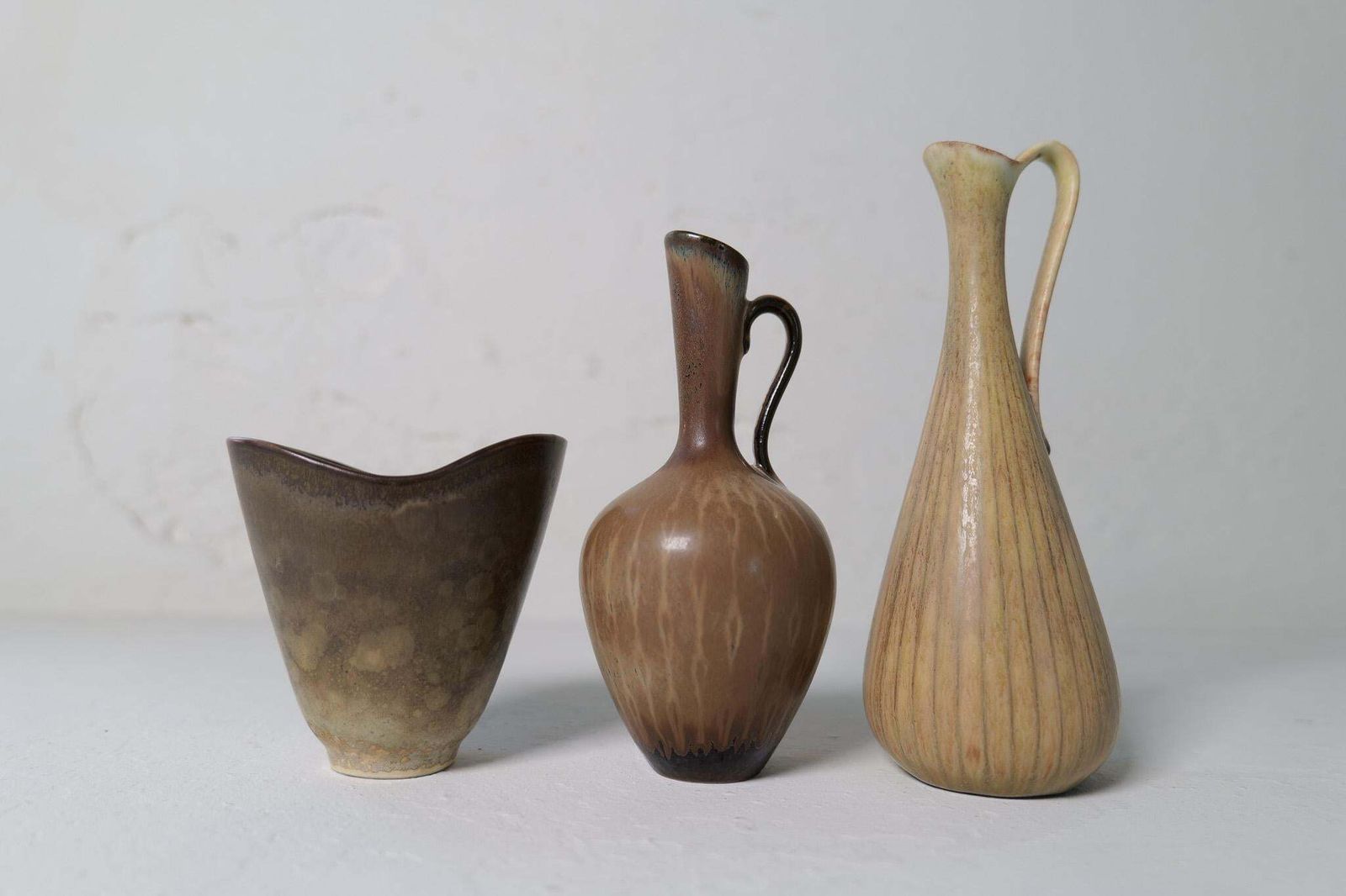 photo for sale Collection Of 3 Ceramic Vessels By Gunnar Nylund Rörstrand Sweden, 1950s
