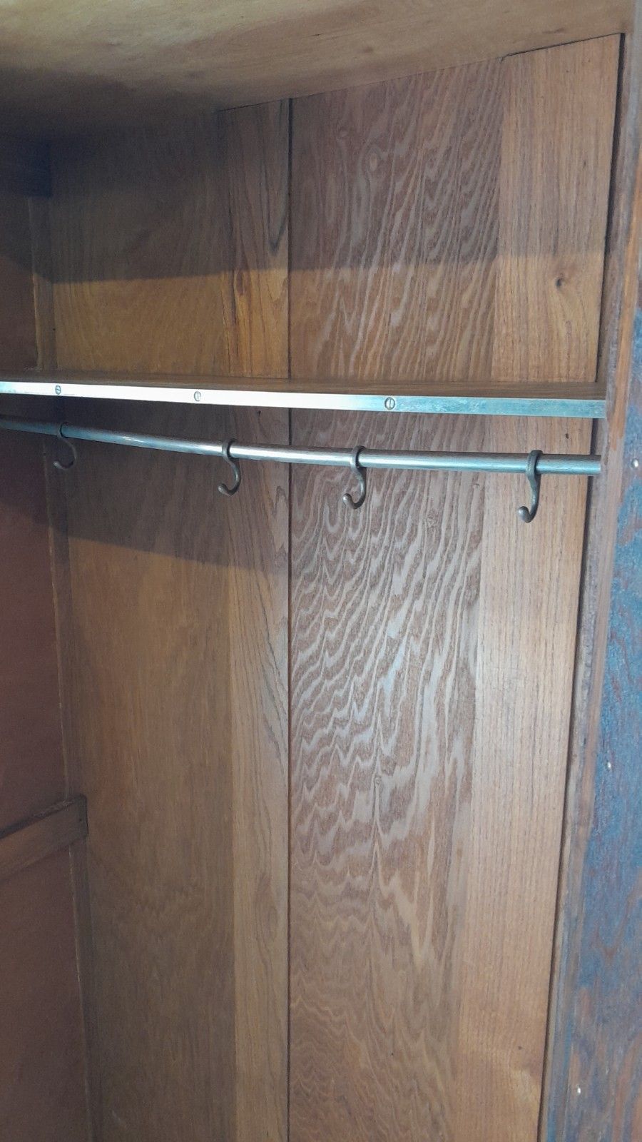 438.0 Art Deco Solid Oakb 2 Door Wardrobe With Original Handles  Lock And Key photo