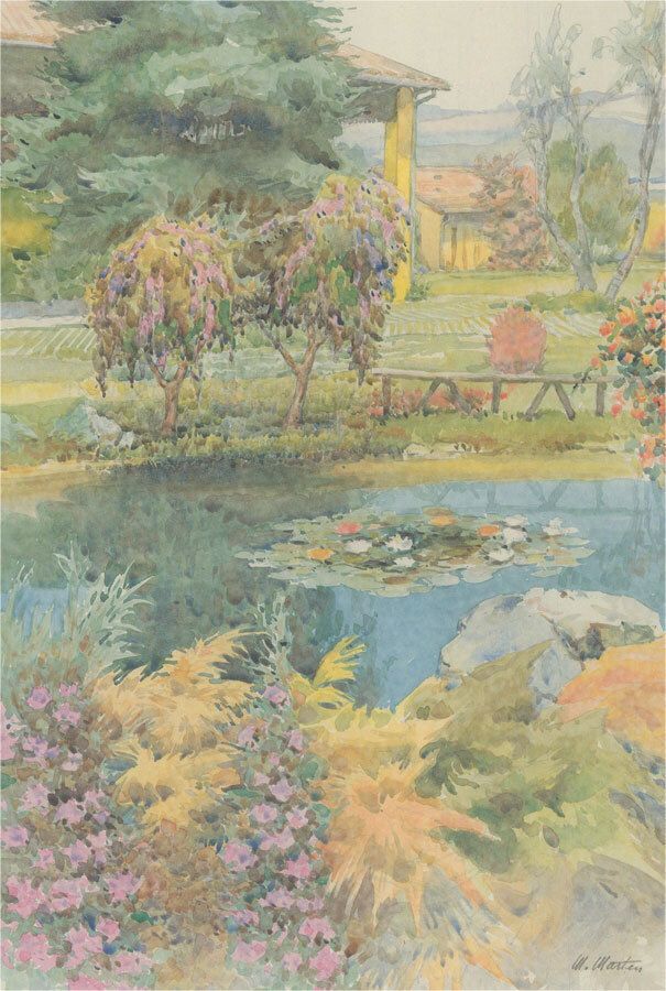 M. Marten   20th Century Watercolour, Summer In Italy photo furniture